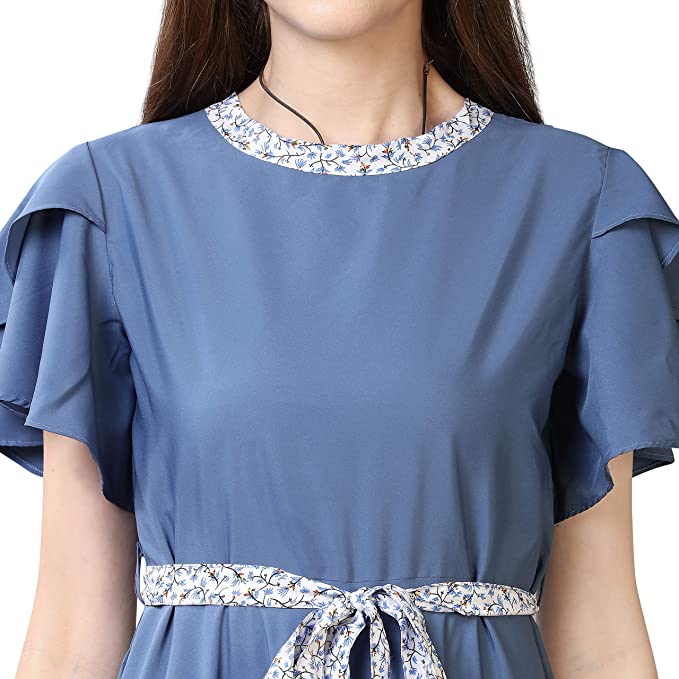 OOMPH! Women's Crepe A-Line Maxi Dress - Image 3